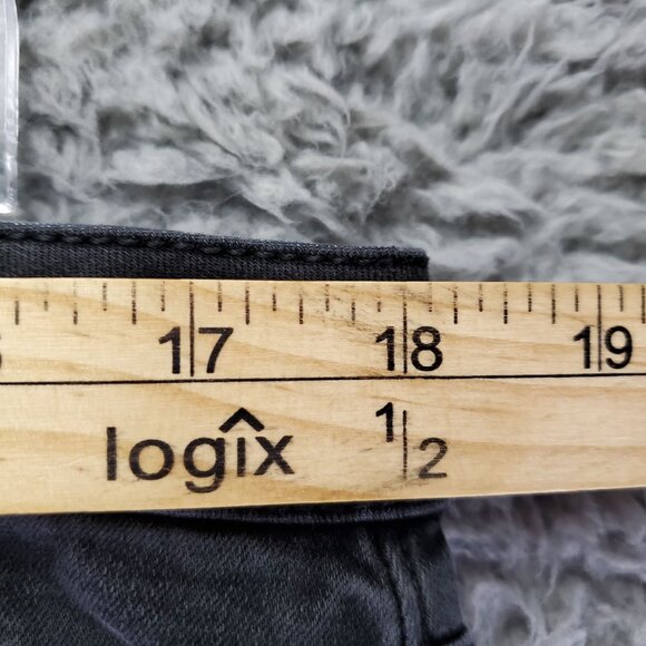 Rampage Jeans Womens Size 16 Black Flare Stretch Denim Cropped - Picture 6 of 11